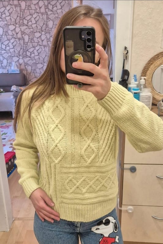 Damen Gelber Strickpullover – Größe XS