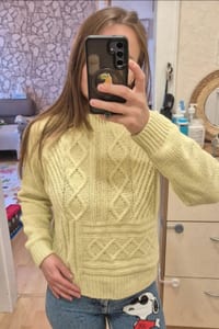 Damen Gelber Strickpullover – Größe XS