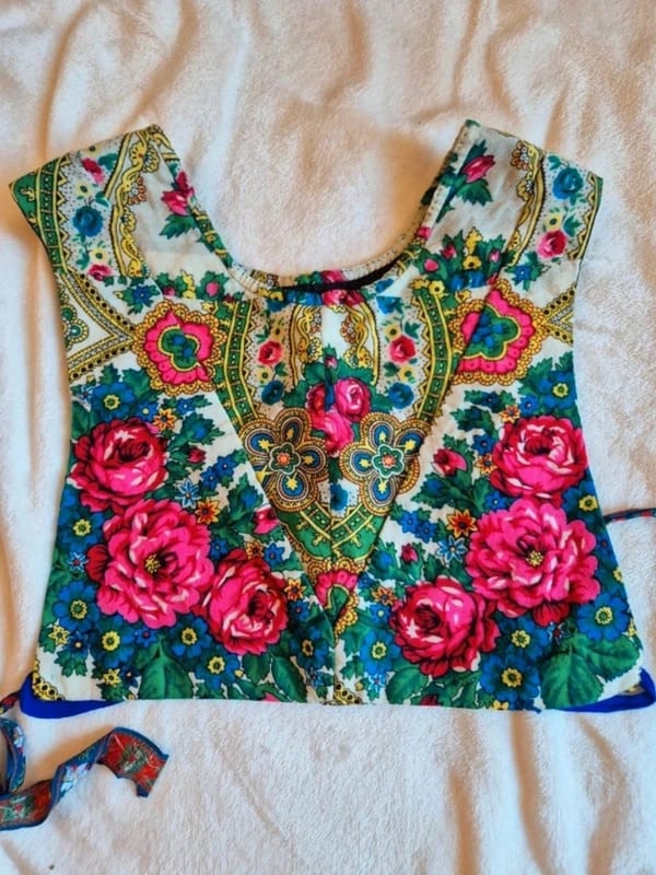 Damen Bunte Blumen-Weste mit Schnürung – Größe XS – Bild 3 von 3