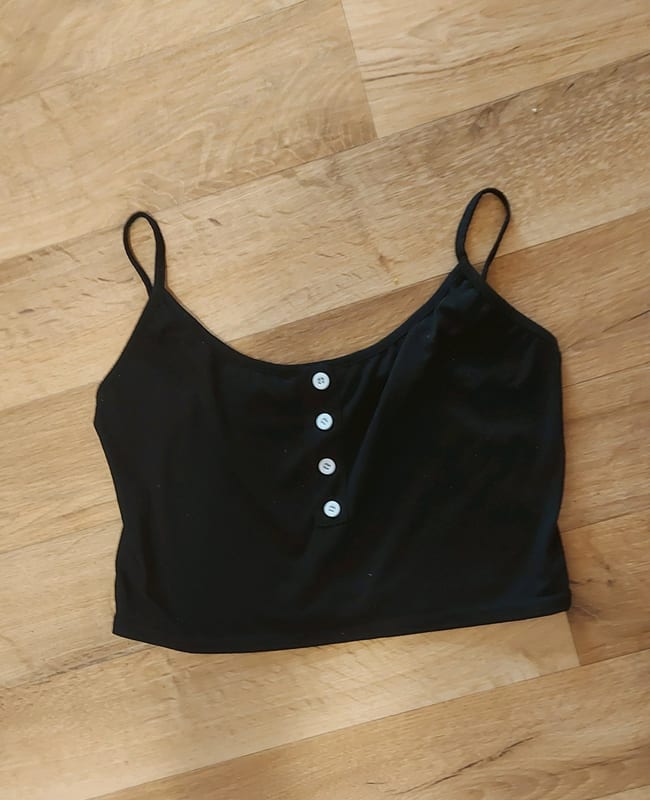 Damen bauchfreies T-shirt – Größe M – Schwarz