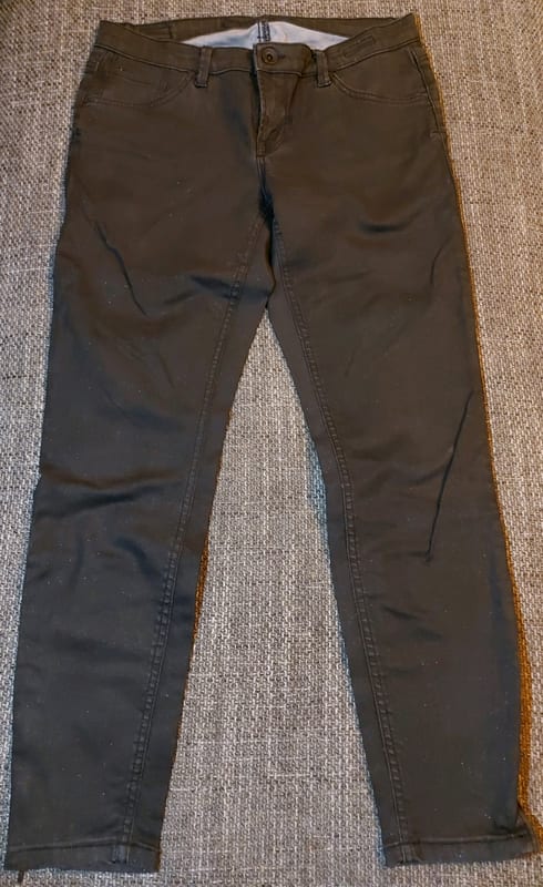 Damen Glitzer Jeans Hose – Größe XXS – Schwarz