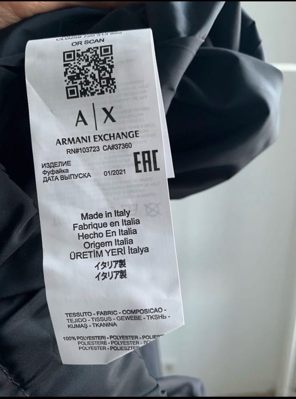 Herren Windbreaker-Jacke mit Kapuze, Schwarz-Blau gemustert – Größe XL – Bild 3 von 4