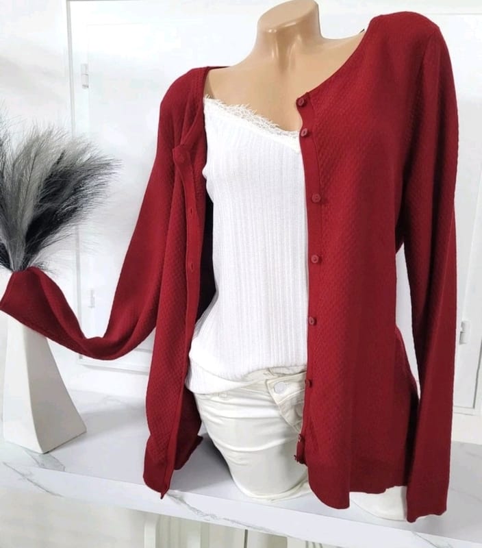Damen Gr 42- 44 Street One feiner Strick Cardigan Pullover – Bardo – Bild 4 von 8
