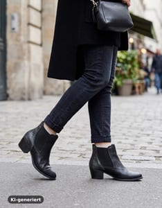 Schwarze Chelsea Boots mit Absatz – Damen – Größe 37
