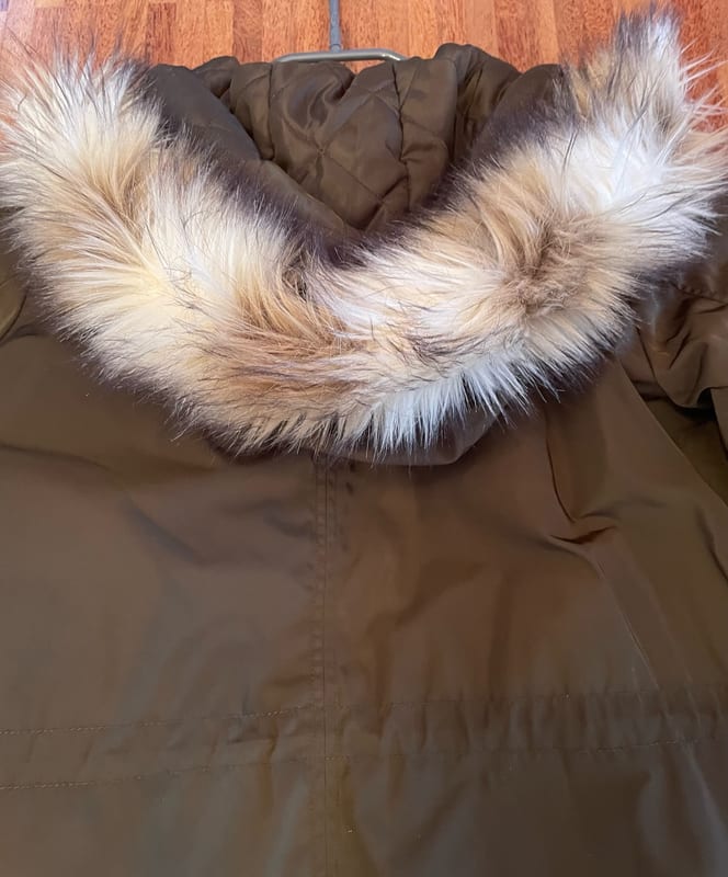 Damen Parka mit Kapuze und Kunstfellbesatz – Braun – Größe 38 – Bild 8 von 11