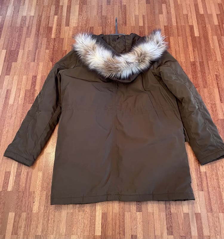 Damen Parka mit Kapuze und Kunstfellbesatz – Braun – Größe 38 – Bild 9 von 11