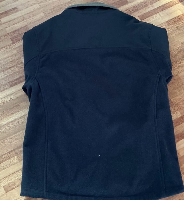 Herren Schwarze Fleecejacke mit Reißverschluss und grauem Stehkragen – Größe M – Bild 5 von 7
