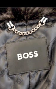 Damen BOSS Kunstfellmantel Schwarz | Luxus Felloptik Wie neu Größe 38 – Bild 4 von 11
