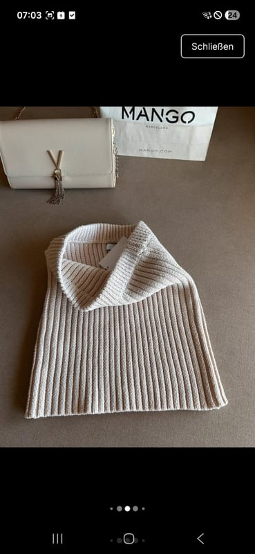 Damen Schöner Grobstrickrock Beige Neu – Größe 36 – Bild 5 von 8