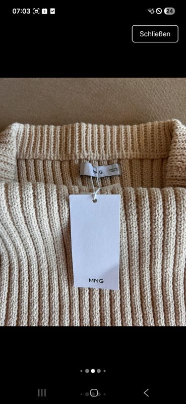 Damen Schöner Grobstrickrock Beige Neu – Größe 36 – Bild 8 von 8
