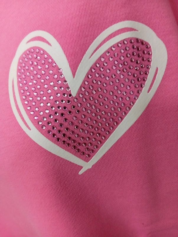 Damen Oversize-Sweatshirt in Pink mit Herz-Motiv – Größe 46 – Rosa – Bild 2 von 3