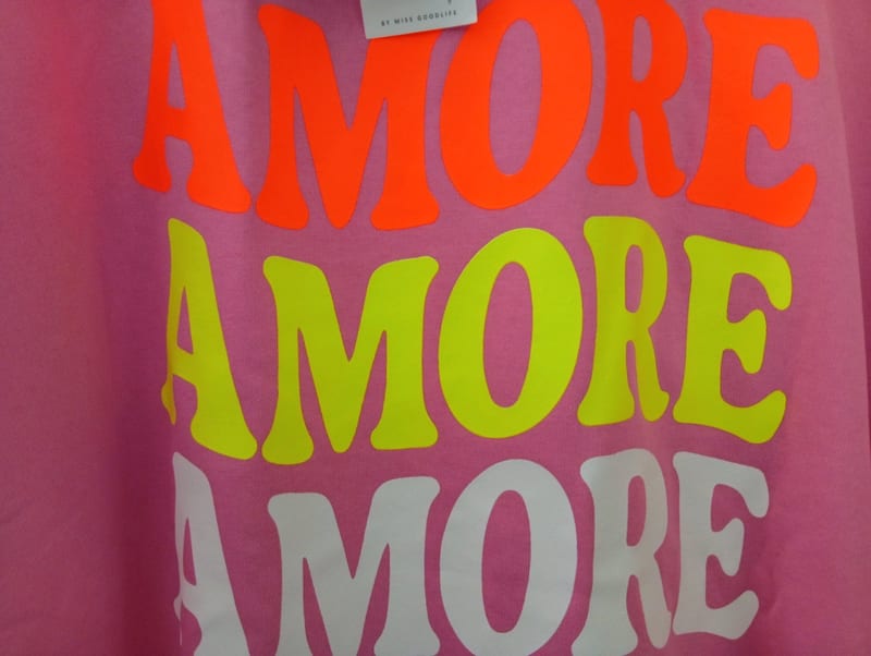 Damen Oversize-Sweatshirt in Pink mit Herz-Motiv – Größe 46 – Rosa – Bild 3 von 3