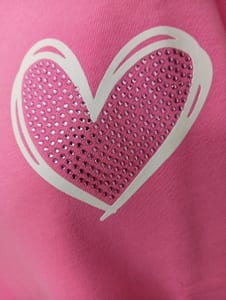 Damen Oversize-Sweatshirt in Pink mit Herz-Motiv – Größe 46 – Rosa – Bild 2 von 3
