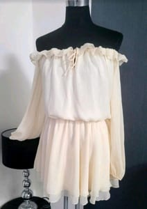 Damen Gr S Kleid v Amisu Neu – Creme