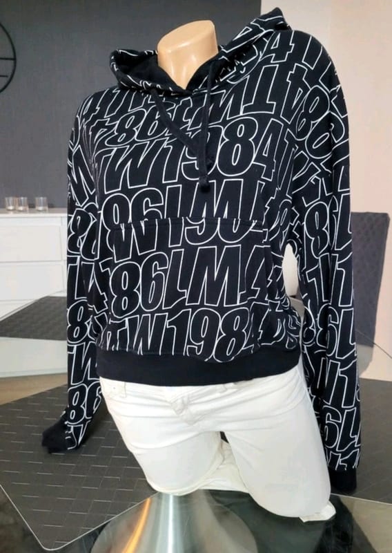 Damen Gr S Hoodie Pullover v Tally Weijl – Schwarz/Weiß – Bild 2 von 4