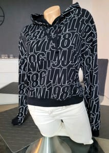 Damen Gr S Hoodie Pullover v Tally Weijl – Schwarz/Weiß – Bild 2 von 4