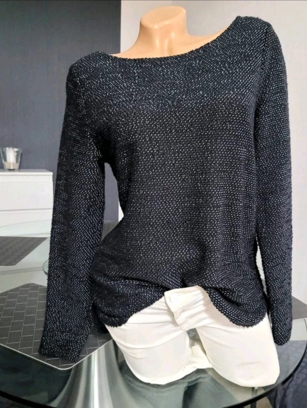 Damen Gr S feiner Strick Pullover v H&M – Schwarz/Weiß – Bild 4 von 6