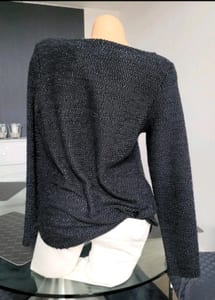 Damen Gr S feiner Strick Pullover v H&M – Schwarz/Weiß – Bild 2 von 6