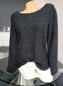 Damen Gr S feiner Strick Pullover v H&M – Schwarz/Weiß – Bild 6 von 6