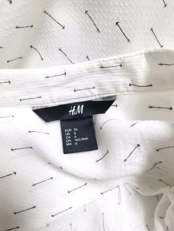 Damen Gr 36 H&M Bluse – Weiß – Bild 5 von 5