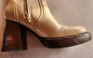 Damen Beige Stiefeletten mit Plateau und Holzabsatz Catwalk beige Gr. 36 – Bild 5 von 7