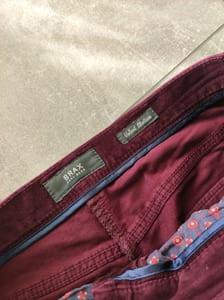 Damen Samthose in Bordeaux mit Fünf-Taschen-Schnitt – Größe 40 – Rot – Bild 3 von 5