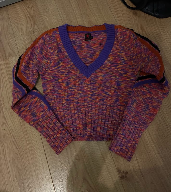 Damen Vintage Pullover – Größe S – Bunt