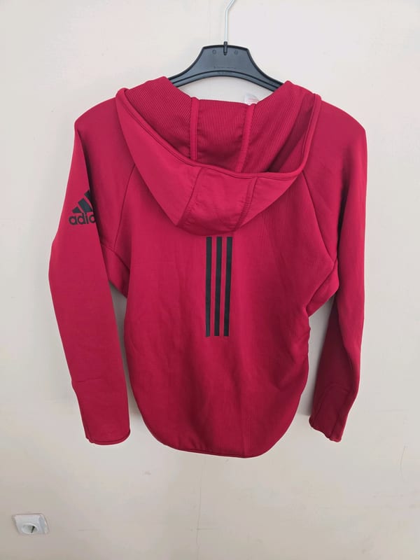 Mädchen Rote Kapuzenjacke mit Reißverschluss – Sportjacke – Größe 164 – Schwarz – Bild 3 von 4