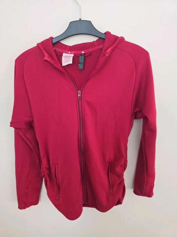 Mädchen Rote Kapuzenjacke mit Reißverschluss – Sportjacke – Größe 164 – Schwarz – Bild 4 von 4