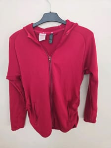 Mädchen Rote Kapuzenjacke mit Reißverschluss – Sportjacke – Größe 164 – Schwarz – Bild 4 von 4