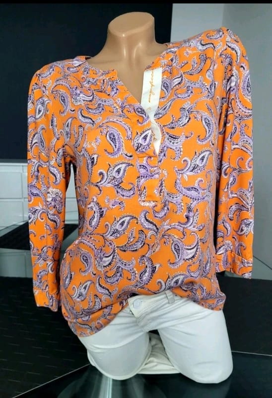 Damen Gr S Street One Tunika – Orange/Bunt