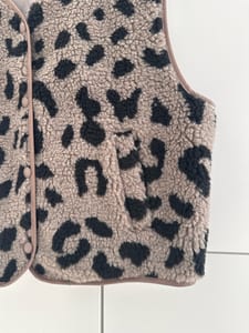 leo Teddy Weste Damen taupe schwarz – Einheitsgröße – Bild 2 von 3