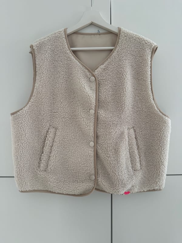 Teddy Weste Creme Damen – Einheitsgröße