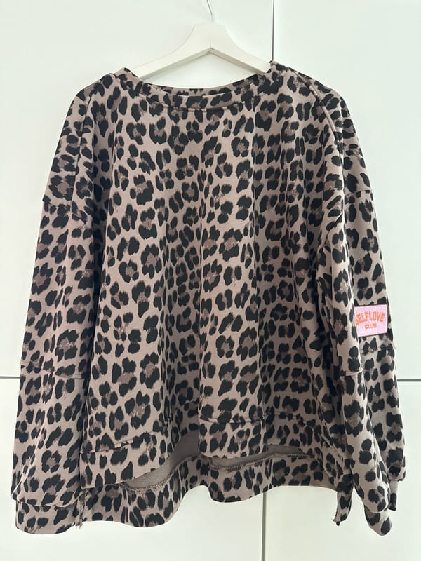 Leo Oversize Sweater Damen Taupe Baumwolle – Einheitsgröße