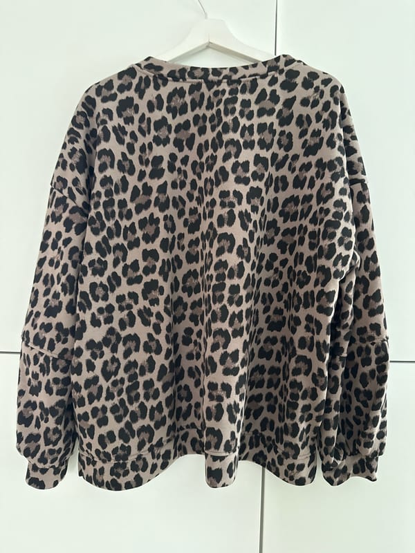 Leo Oversize Sweater Damen Taupe Baumwolle – Einheitsgröße – Bild 3 von 4