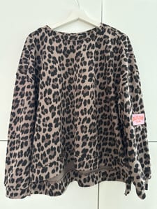 Leo Oversize Sweater Damen Taupe Baumwolle – Einheitsgröße
