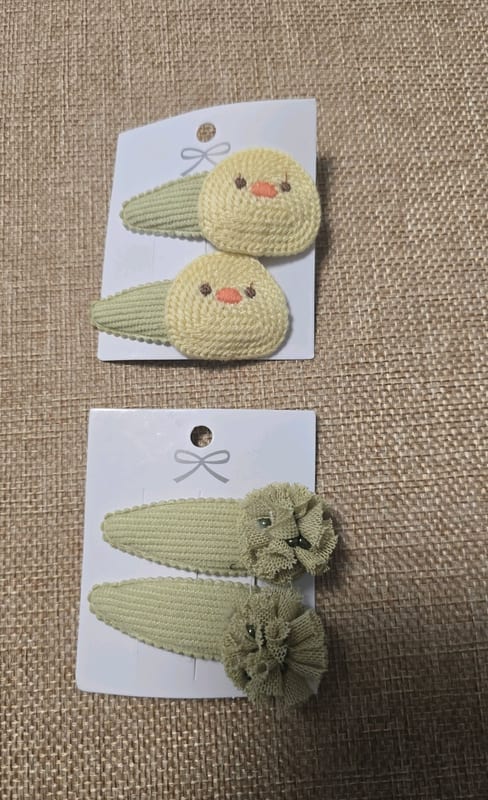 Mädchen Haarspangen mit Küken-Motiv, 2er-Set – Einheitsgröße – Gelb/Grün – Bild 2 von 2