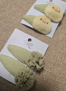 Mädchen Haarspangen mit Küken-Motiv, 2er-Set – Einheitsgröße – Gelb/Grün