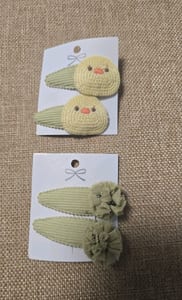 Mädchen Haarspangen mit Küken-Motiv, 2er-Set – Einheitsgröße – Gelb/Grün – Bild 2 von 2