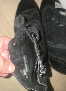 Damen Schwarze Schnürstiefeletten mit Lochmuster und Reißverschluss – Größe 40 – Bild 5 von 7