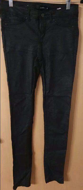 Schwarze glänzende Hose – Damen, Slim Fit – Größe S – Bild 2 von 2