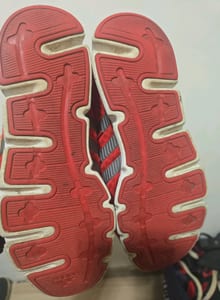 Herren Rote Sneaker mit grauen Streifen – Schuhe – Größe 41,5 – Bild 3 von 7