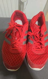 Herren Rote Sneaker mit grauen Streifen – Schuhe – Größe 41,5 – Bild 7 von 7
