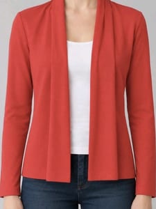 Damen Offene Strickjacke in Rot, langarm von Zero – Größe 40