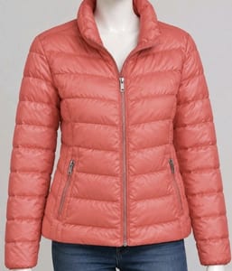 Damen Steppjacke in Korallrot mit Stehkragen von bonita – Größe 40