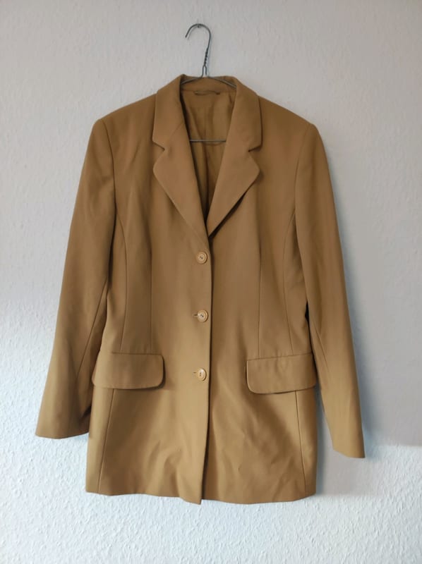 Camel Blazer Damen – Langer Schnitt – Größe 38 – Braun