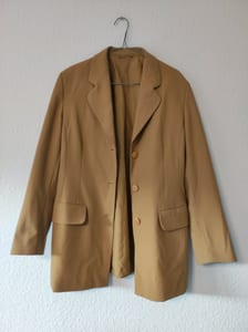 Camel Blazer Damen – Langer Schnitt – Größe 38 – Braun – Bild 2 von 4
