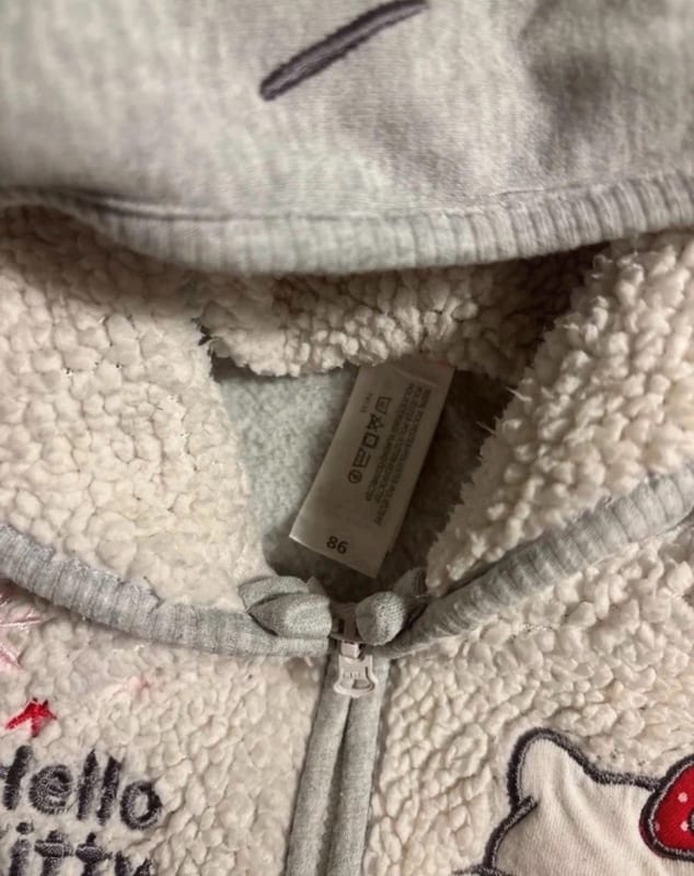 Hello Kitty Mädchen Strickjacke – Größe 86 – Grau – Bild 2 von 2