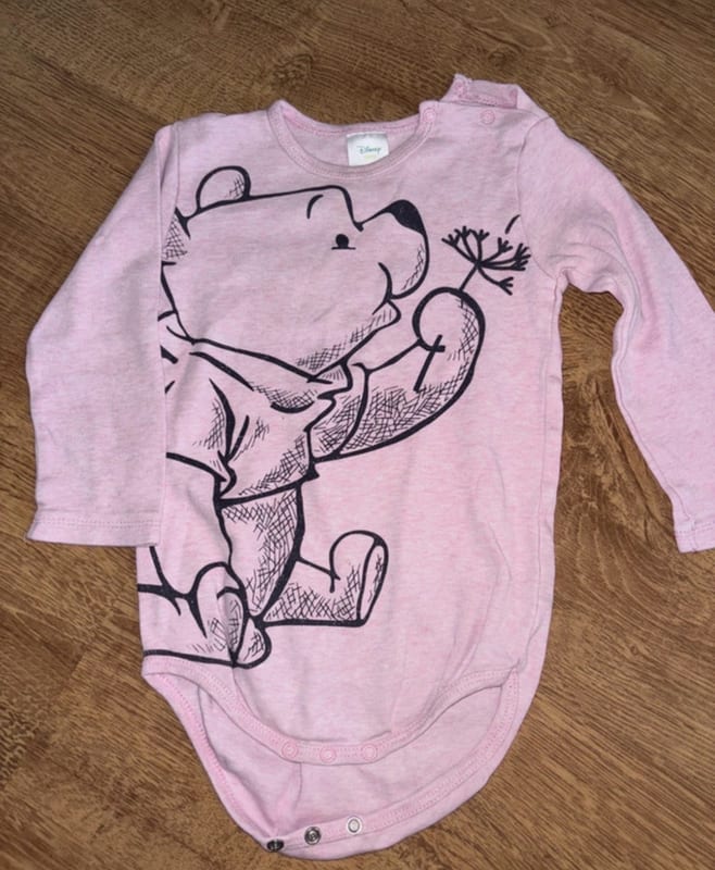 Baby Winnie Pooh Langarmbody – Größe 86/92 – Rosa