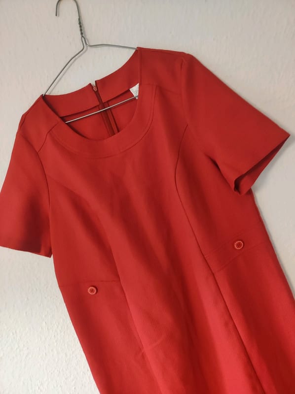 Damen Rotes Kleid mit kurzen Ärmeln – Größe 42 – Bild 2 von 6